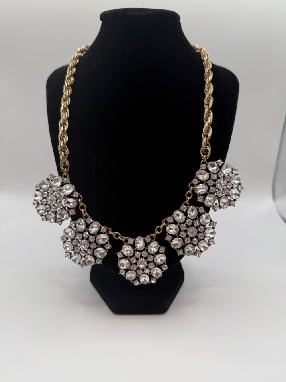 LOFT Crystal Floral Statement Necklace